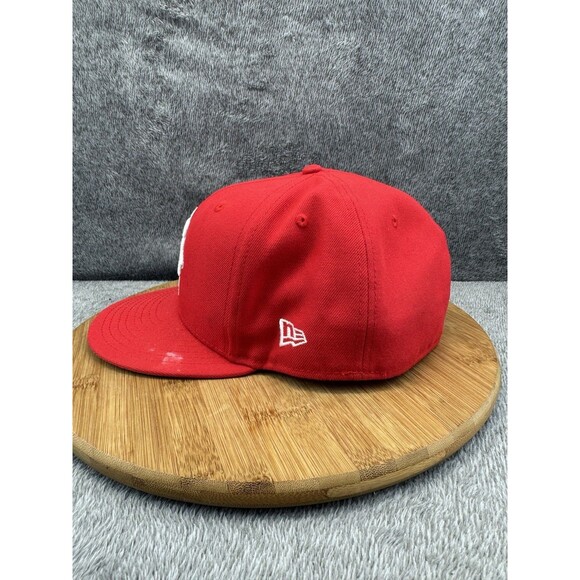 Houston Rockets Hat Cap Adult Fitted 8 1/8 Red NBA Plain Logo New Era Basketball - Picture 6 of 13